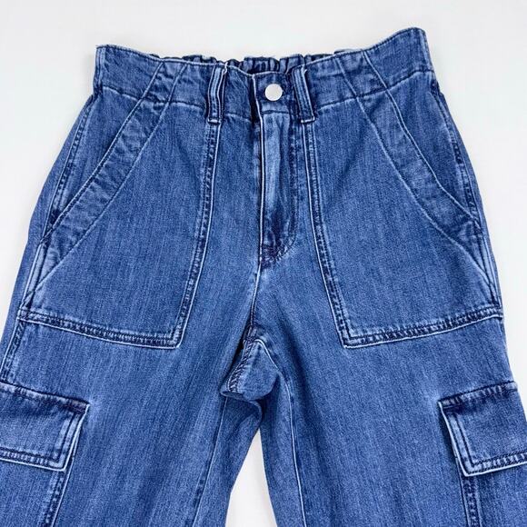 J Crew Factory Lightweight Drapey Cargo Jogger Jean Size 27 Petite Med Blue Wash - Picture 6 of 15